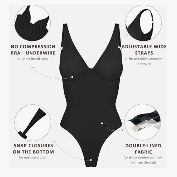 BRA & BODYSUIT THONG SHAPER RUNS SMALLER SEE MEASUREMENTS - Picture 7 of 10